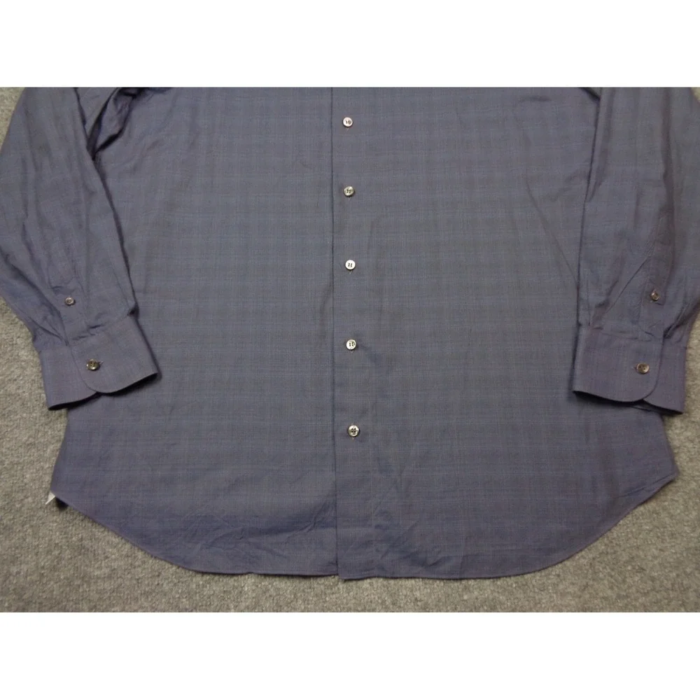 Brioni Ventiquattro Shirt Mens 17 1/2" 44 Neck Blue Long Sleeve Made in Italy - Picture 4 of 13